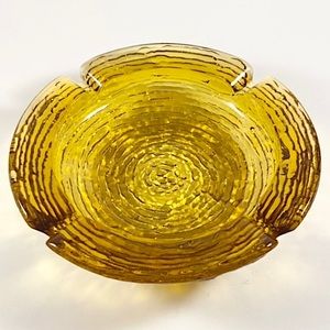 Vintage amber glass Anchor Hocking Soreno ashtray